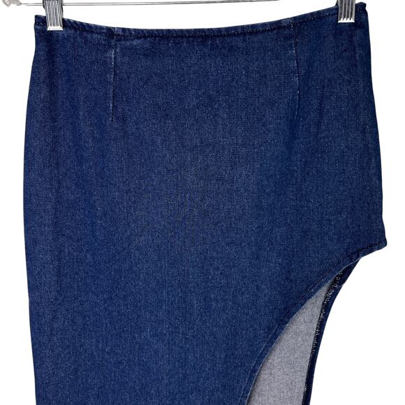 Superdown Tirza Maxi Skirt Denim 24 New - Picture 7 of 14